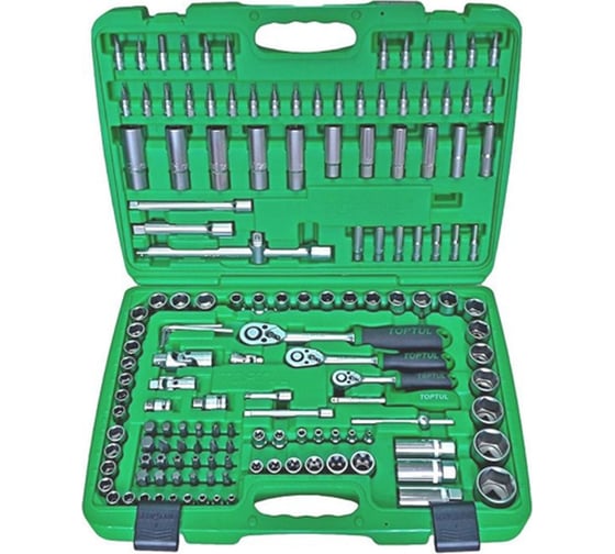 Набор головок и бит TOPTUL 1/4", 3/8", 1/2" 6 гранные, 151 предмет GCAI151R 1