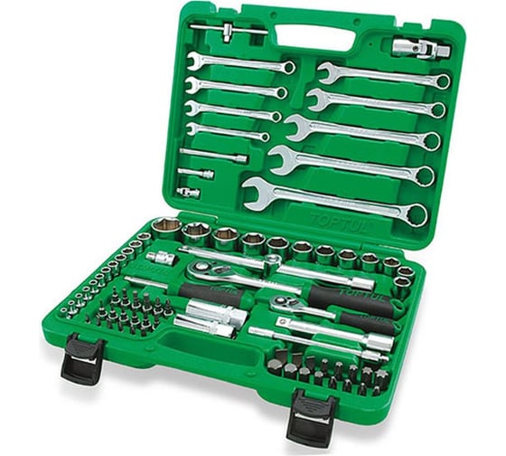 Набор головок и ключей TOPTUL 1/4", 1/2" 6 гранные, 82 предмета GCAI8201