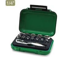 Набор головок TOPTUL MINI 1/4" 4-13 мм, 6 гранные, 13 предметов GABW1301