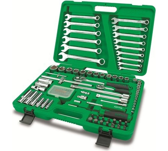 Набор головок и ключей TOPTUL 1/4", 1/2" 6 гранные, 106 предметов GCAI106B