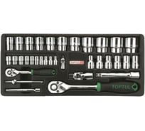 Набор-сет головок TOPTUL 1/4", 1/2" 6 гранные, 434x176 мм, 34 предмета GCAT3402