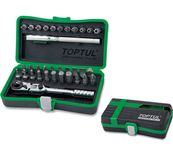 Набор головок TOPTUL MINI 1/4" 6 гранные, 34 предмета GADW3401