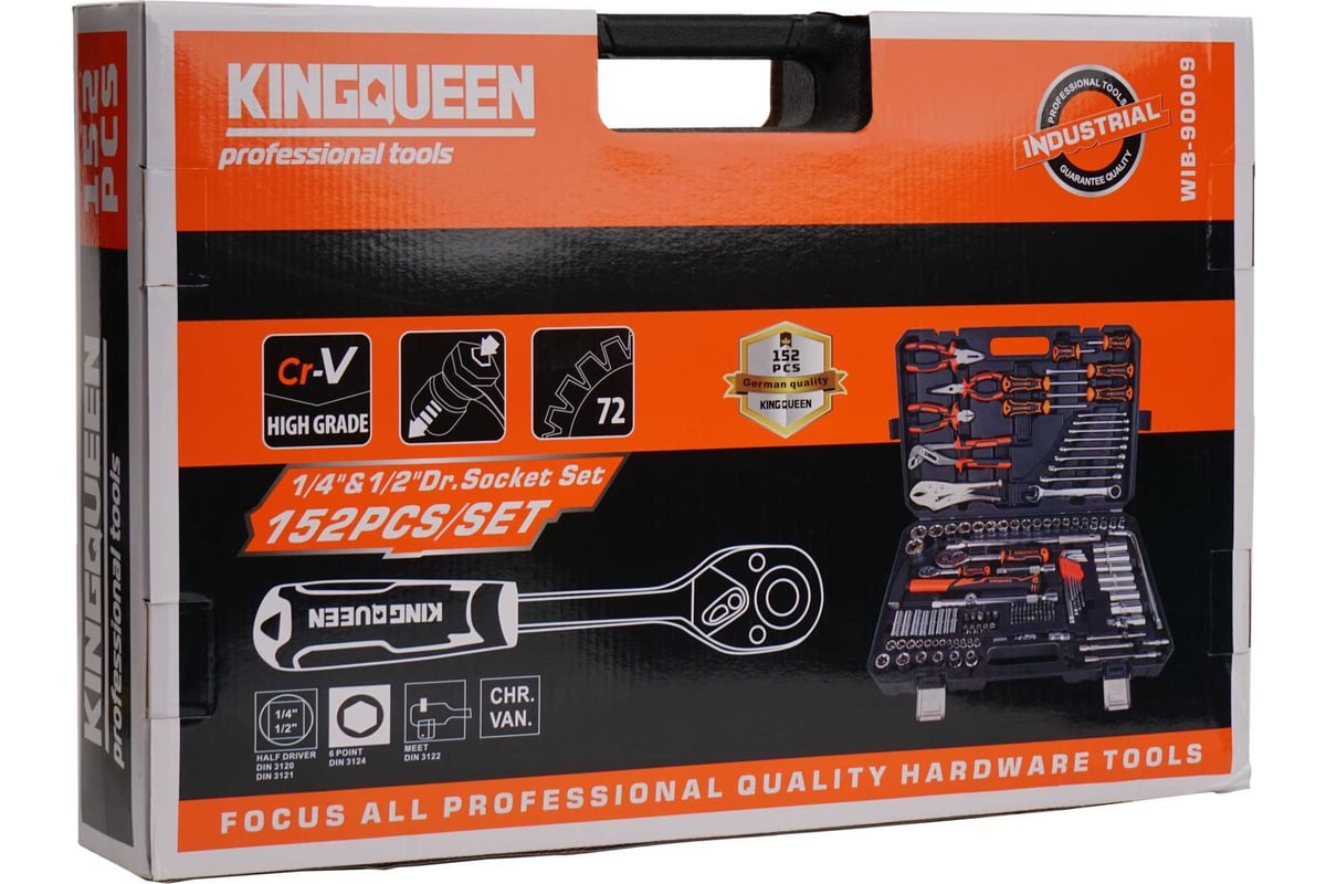 Набор инструментов KINGQUEEN 152 предметов, 72 зуба WIB-90009 ...