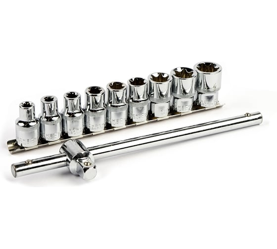 Набор головок с воротком KINGQUEEN TORX 1/2" 10 предметов WIB-3 1