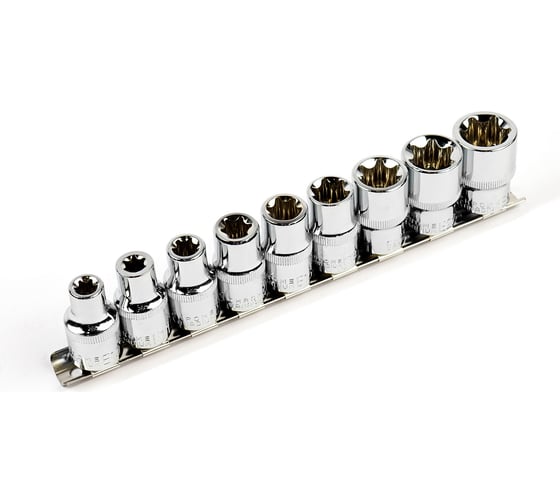 Набор головок с воротком KINGQUEEN TORX 1/2" 10 предметов WIB-3