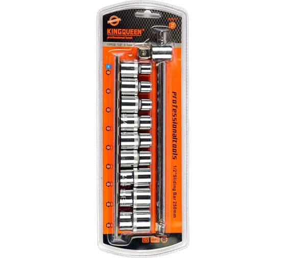 Набор головок с воротком KINGQUEEN TORX 1/2" 10 предметов WIB-3