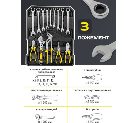 Набор инструментов WMC TOOLS в алюминиевом кейсе, 287 предметов WMC-40287(57276)