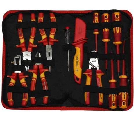 Набор диэлектрического инструмента Промлайн до 1000 в 12 предметов, в кофре ПЛ071116_023