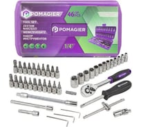 Набор инструментов POMAGIER 1/4" 6 гранные, 46 предметов Pom-2462-5(51784)