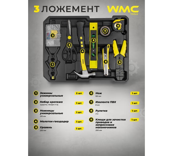 Набор инструментов WMC TOOLS в алюминиевом кейсе, 246 предметов WMC-40246(57275)