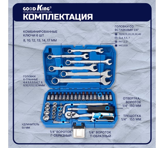 Набор инструментов для автомобиля GOODKING 42 предмета B-10042