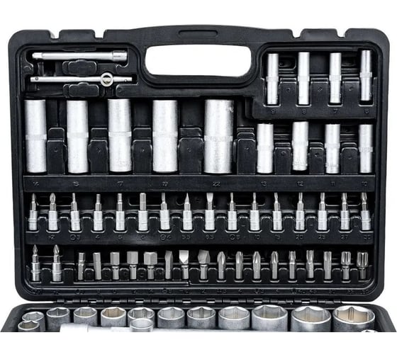 Набор инструментов P.I.T. 108 предметов, 1/2" и 1/4", CrV MXT-108-SET