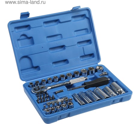 Автомобильный набор инструментов в кейсе ТУНДРА CrV, 1/4" и 3/8", 44 предмета 881879