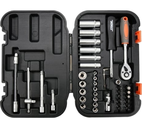 Набор инструментов STHOR 1/4 42 предмета пластиковый кейс 58641
