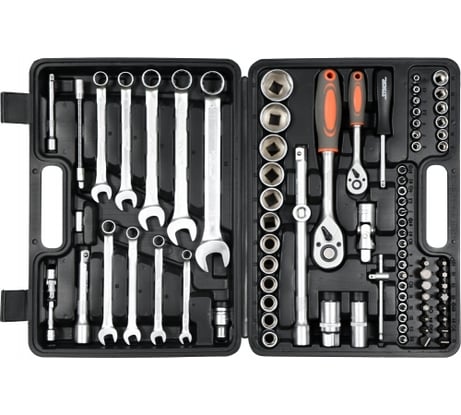 Набор инструментов STHOR 1/2 82 предмета пластиковый кейс 58689