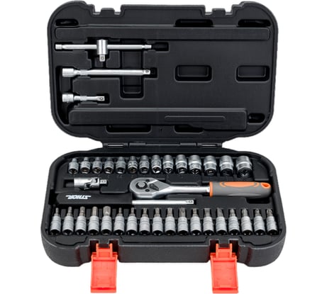 Набор инструментов STHOR 1/4 38 предметов пластиковый кейс 58640