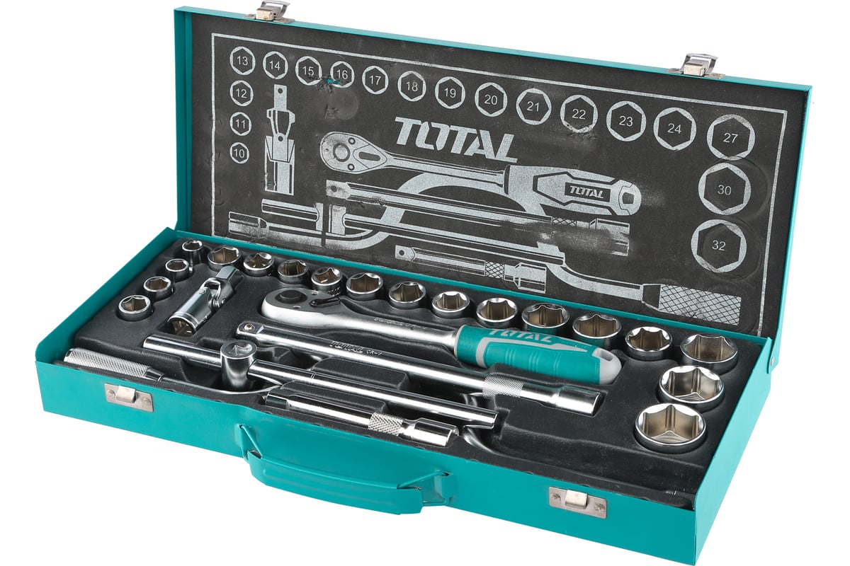 Набор инструмента TOTAL 1/2 24 предмета THT141253 - выгодная цена .
