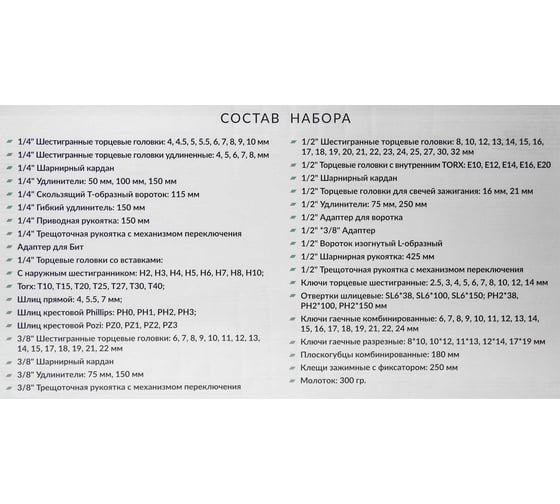 Набор инструмента Промлайн 143 предмета в пластиковом чемодане ПЛ071008_023