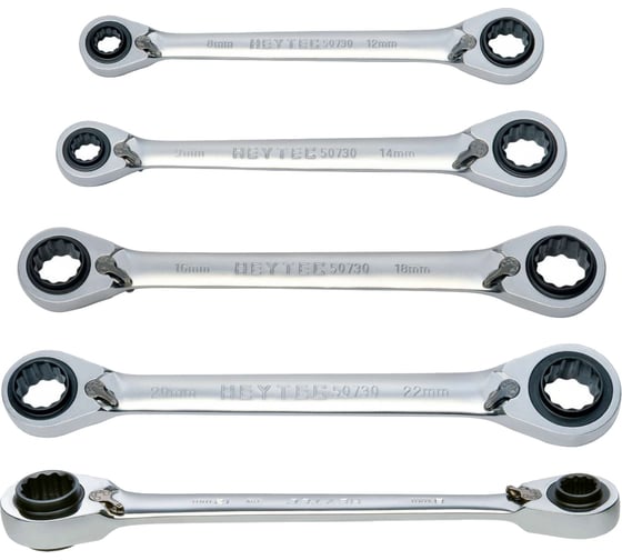Набор торцовых головок Heytec, 1/2" с трещоточным накидным ключом 4 в 1, 31 предмет, HE-50884301583
