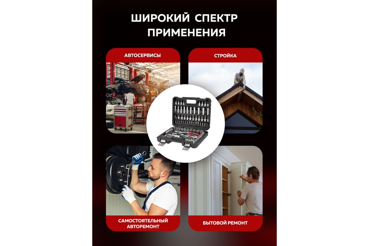 Набор инструментов BaumAuto 108пр. 1/4", 3/8" (6гр.) BM-41082-5DS(57676 ...