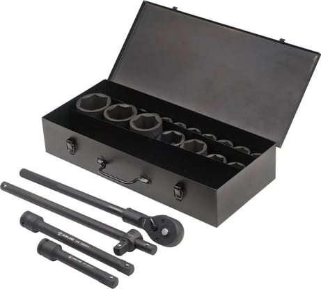 Набор головок ударных Airline 3/4" 56мм, 23 предмета, 17-65мм, металлический кейс ATAS065