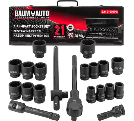 Набор инструментов BaumAuto ударных 21пр. 3/4" (6гр.) BM-6212-5MPB(57959)