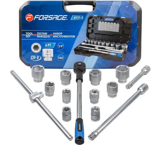 Набор инструментов Forsage 14пр. 3/4" (6гр.) F-6151-5(57303)