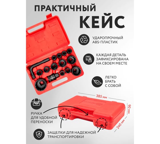 Набор инструментов Forcekraft 15пр. 3/4", 1" (12гр.) FK-6154-5MPB(58241)