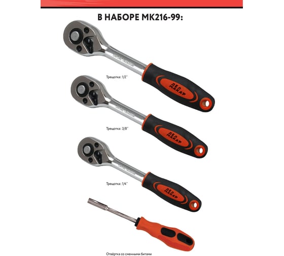 Набор инструментов Дед Макар 216 предметов МК216-99 00-00016395