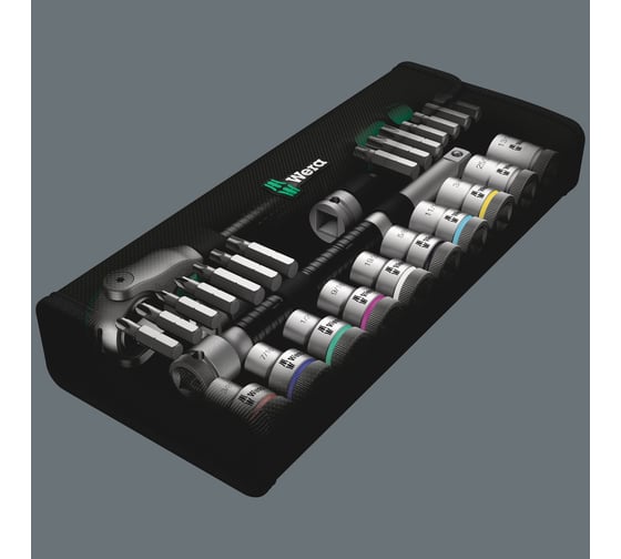 Набор инструмента WERA 8100 SC 9 Zyklop Speed трещотка 1/2, биты, головки, дюймовый, 28 пр. WE-004079
