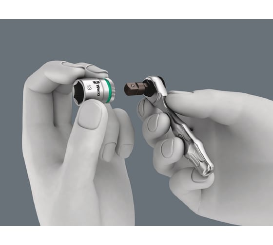 Набор инструмента WERA Kraftform Kompakt Zyklop Mini 2 трещотка 1/4, биты, головки, 6-гр, 27 пр. WE-135918