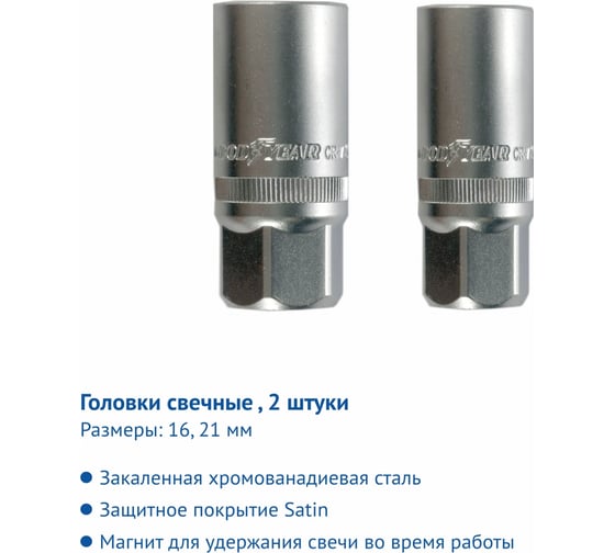 Набор инструментов Goodyear 110 предметов, в пластиковом кейсе, 1/2, 1/4 GY002110