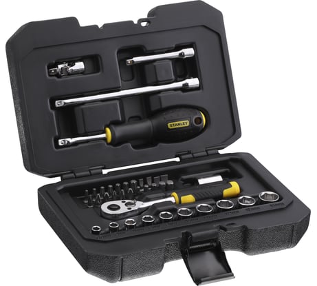 Набор торцевых головок Stanley 1/4", 38 предметов STMT82828-1