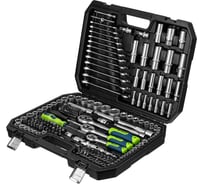 Набор инструментов СИБРТЕХ 1/2", 3/8", 1/4", пластиковый кейс 215 предм. 14170