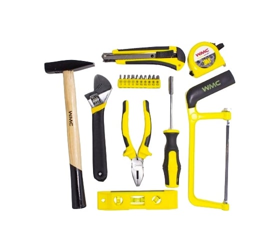 Набор инструментов WMC TOOLS (4 комплекта) 96пр(дрель ударная ,набор бит, сверло ,плоск, уровень ,ножовка ,кл разводной ,рулетка ,ножовка ,уровень ,нож, комплект WMC-1096 ( 4 K-T )(58583) WMC-1096 / 4 K-T /(58583)