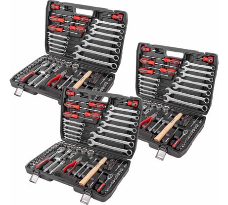 Набор инструментов BaumAuto (3 комплекта) 106пр. 1/4'' 1/2'' (6гр.)(5-32мм) BM-41061-5 ( 3 K-T )(58569)