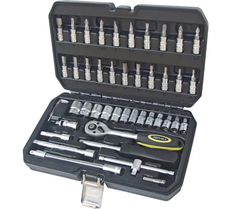 Набор торцевых головок Эврика 1 4"DR 6-гранный 46 предметов ER-80046 575566