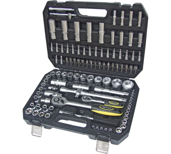 Набор торцевых головок ЭВРИКА 1*4"&1*2", DR, 6-гранный, 108 предметов ER-80108