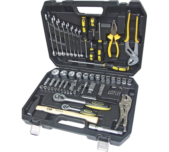 Набор инструмента ЭВРИКА 1*4"&1*2", DR, 6-гранный, 72 предмета ER-80072