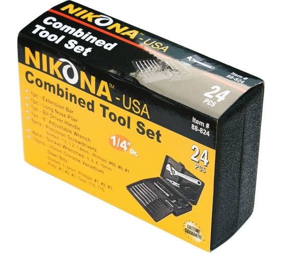 Мини набор слесарных инструментов NIKONA в пластик. коробке, 24пр 88-824