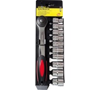 Набор торцевых головок NIKONA с трещоткой, 1/2", 10-24мм, пластиковый держатель, 11пр 09-909