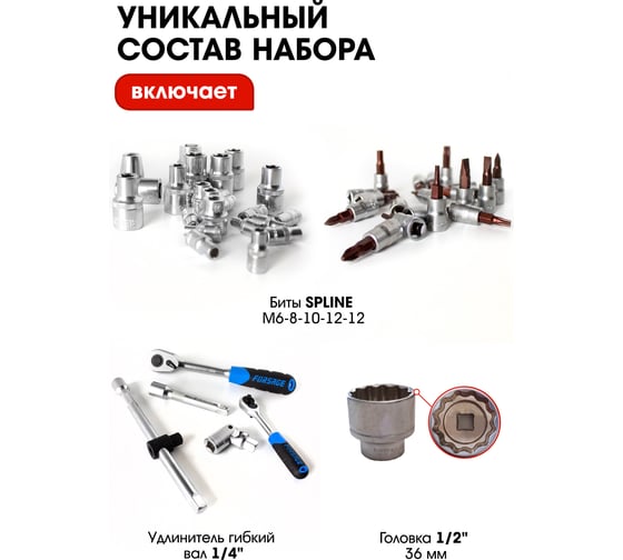 Набор инструмента Forsage 150+6пр PREMIUM F-41501-5 PREMIUM(28577)