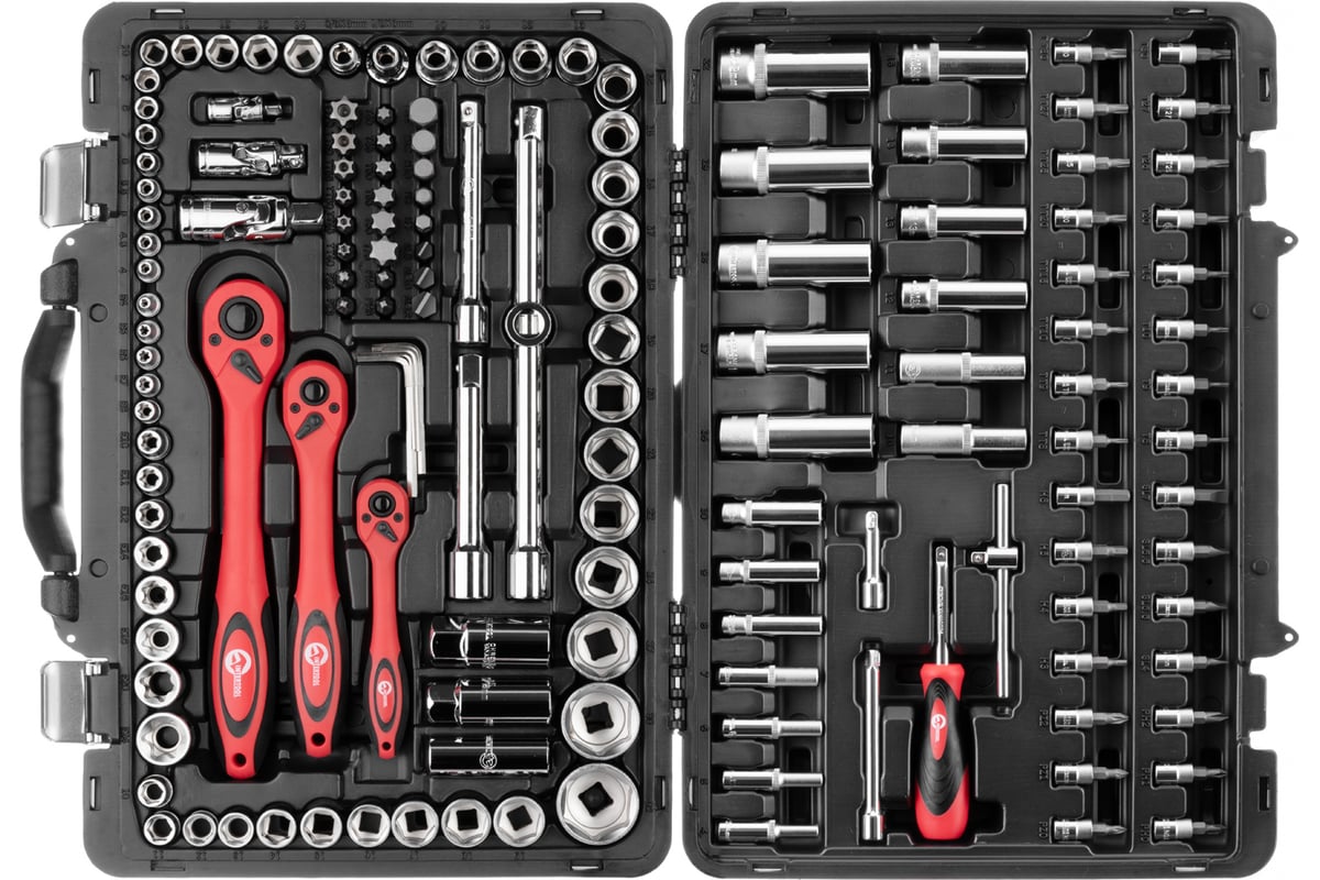 Профессиональный набор инструментов INTERTOOL 1/4 и 3/8 и 1/2, 151 шт.,  Cr-V ET-7151 - выгодная цена, отзывы, характеристики, 1 видео, фото -  купить в Москве и РФ