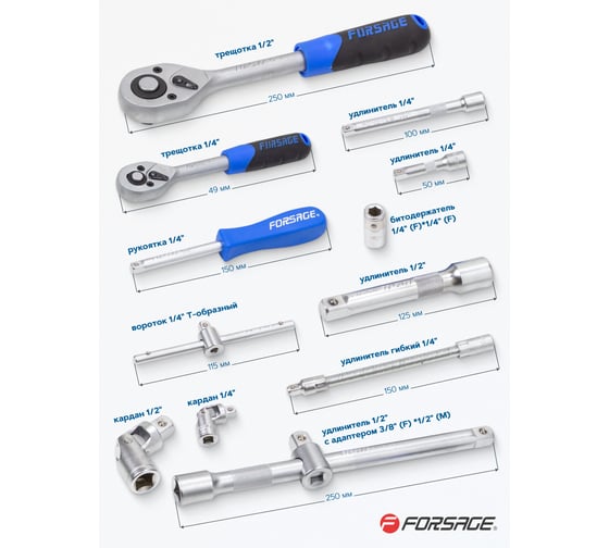 Набор инструментов Forsage 110пр. 1/4", 1/2" F-41101-5(57606)