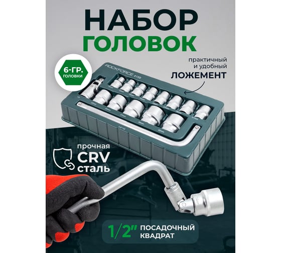 Набор головок Rockforce 15 предметов RF-4159(58289)