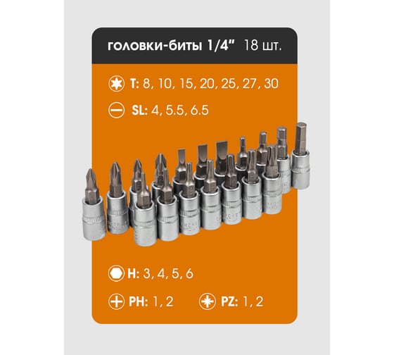 Набор инструментов FORSTIME в пластиковом кейсе (109 предметов) FT-41092-5(58801)