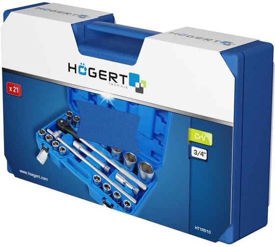 Hабор инструментa HOEGERT TECHNIK 3/4, 21 шт HT1R510