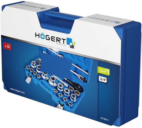 Hабор инструментa HOEGERT TECHNIK 3/4, 26 шт HT1R511