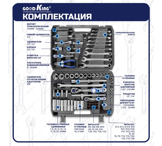 Набор инструментов GOODKING 99 предметов M-10099