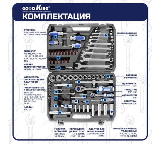 Набор инструментов GOODKING 98 предметов M-10098